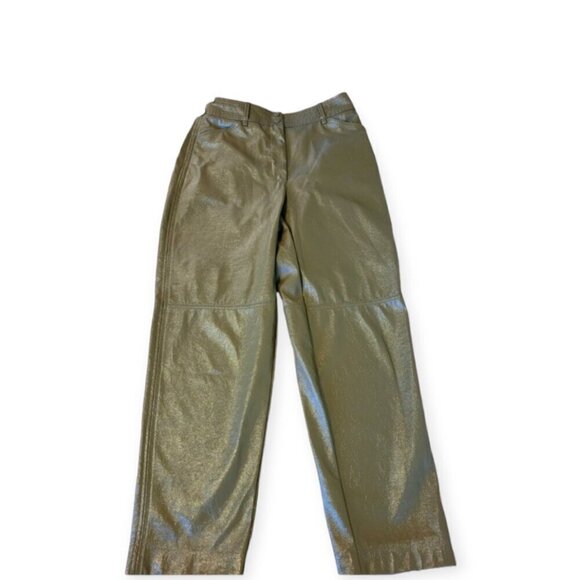 Aritzia Wilfred Le Fou Funk Pant Glossy vinyl pants in avocado green in size 4 - Picture 7 of 13